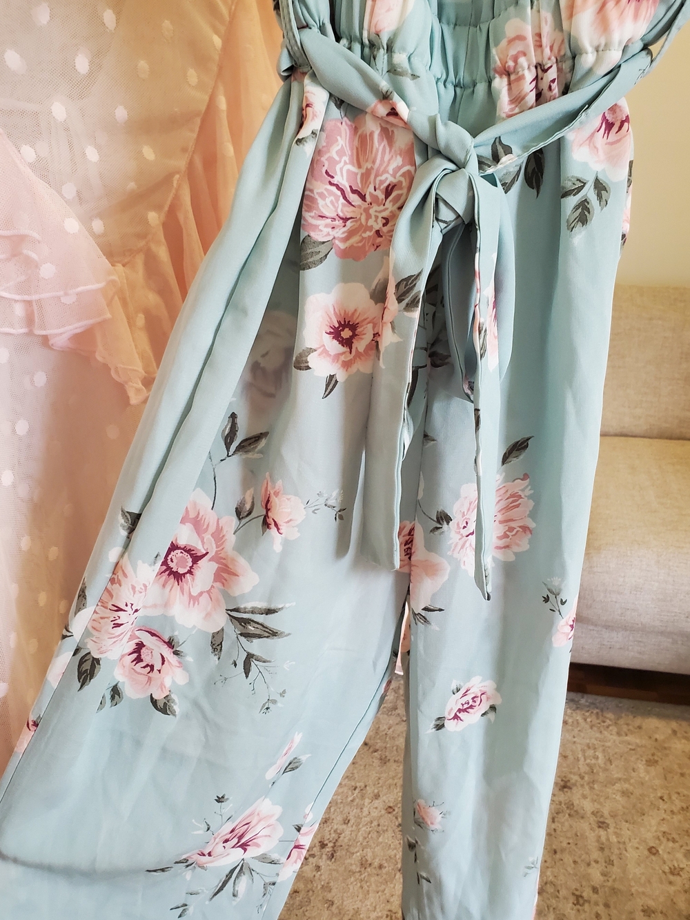 Floral High-Waist Jumpsuit - Picture 3 of 4